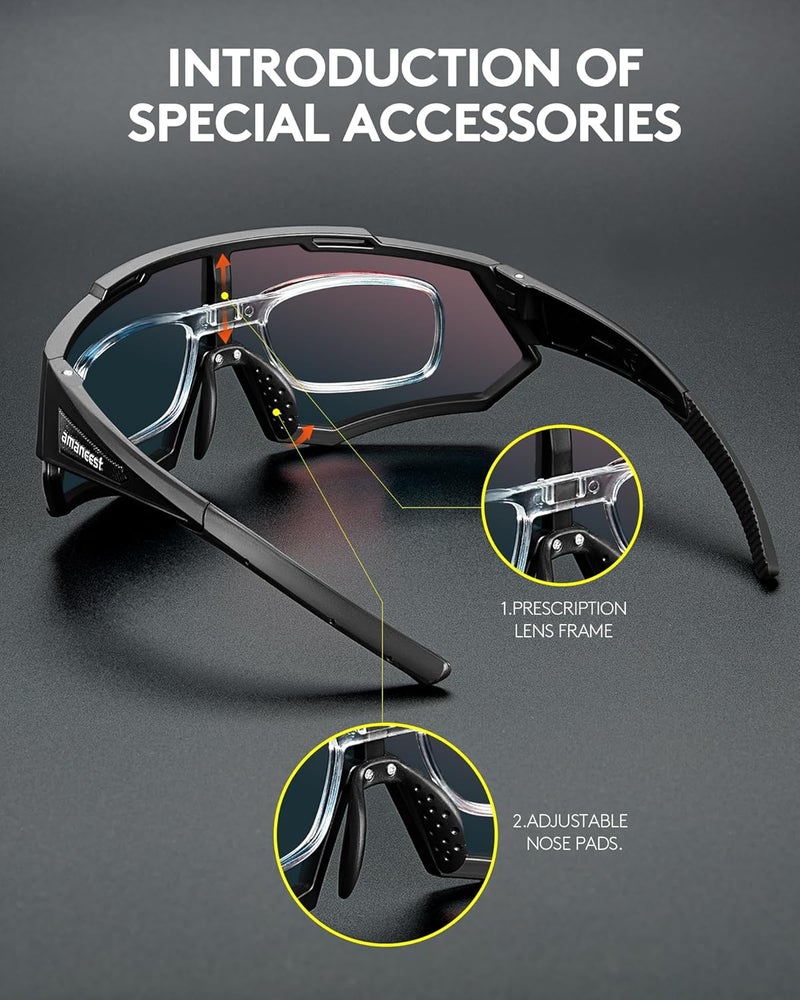 AMANEEST Sunglasses UV Protection Cycling Sunglasses for Men and Women,Impact Resistance Z87.1 for Construction - Image 3